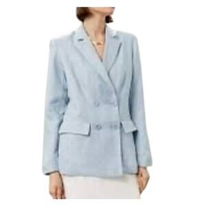 ROSETTA‎ GETTY COLLECTIVE Double Breasted Lightweight Soft Blue Blazer Sz 4